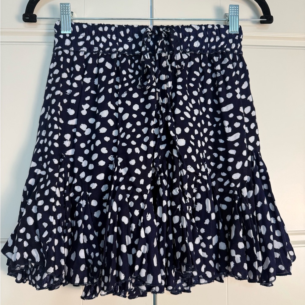 Selfie Leslie Navy and White Patterned Mini Skirt